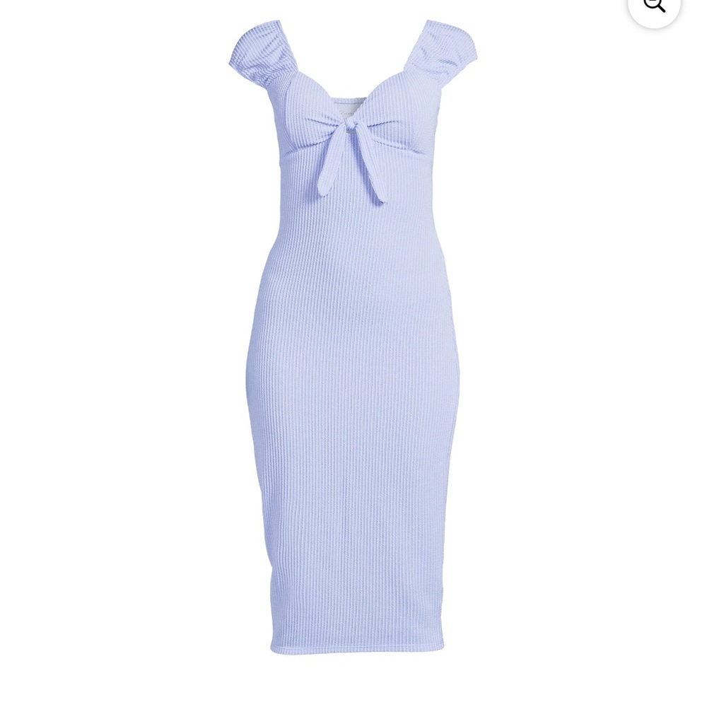 NOBO Sky Blue Ribbed Midi Dress - Picture 6 of 6